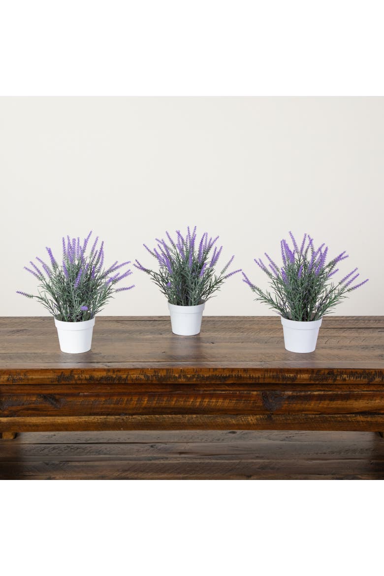 11-in Artificial Lavender Plant in White Pot - Set of 3, Alternate, color, Purple