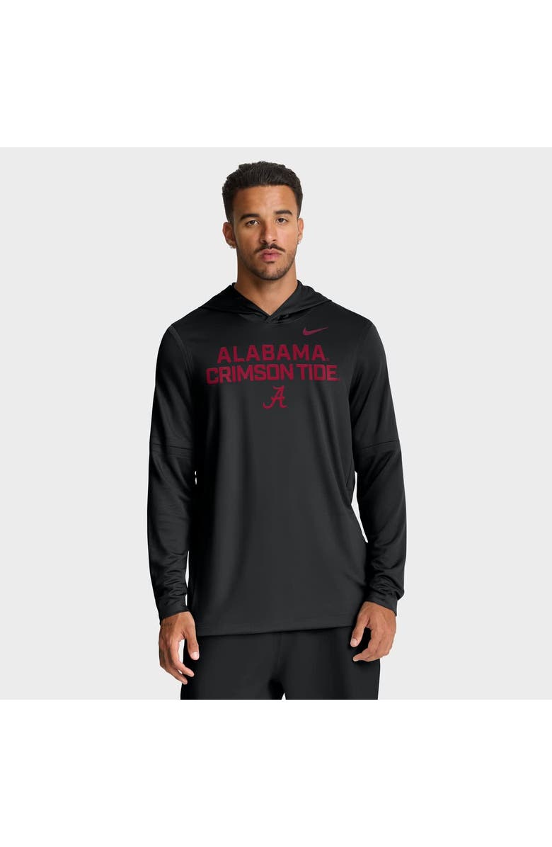 Nike Men's Nike Black Alabama Crimson Tide 2025 Sideline Performance Long Sleeve Hoodie T-Shirt, Main, color, 