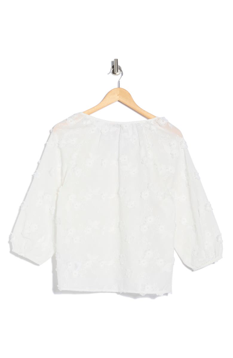 Nanette Lepore 3D Floral Top, Alternate, color, Brilliant White