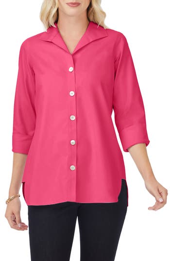 Foxcroft Pandora Non-iron Cotton Shirt In Pink