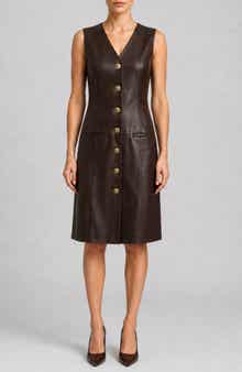 Faux Leather A-Line Dress