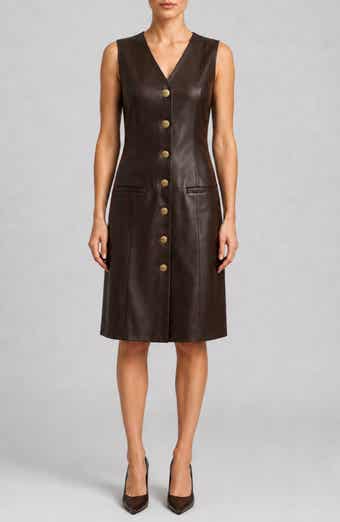 Faux Leather A-Line Dress