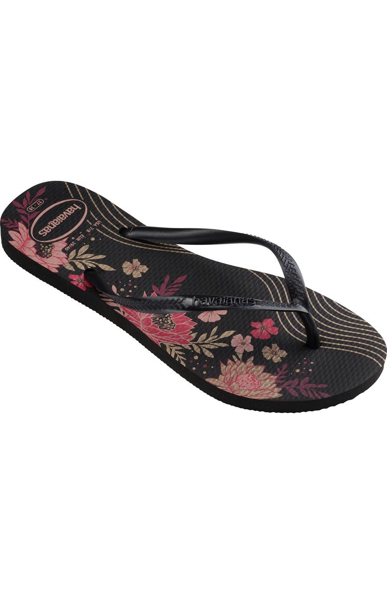 Havaianas Slim Flip Flop, Main, color, Black/ Black/ Black