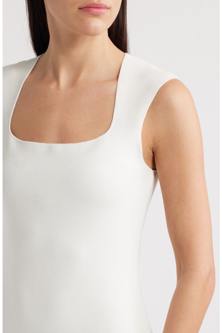 Eyelet Trim Sleeveless Knit Midi Dress, Alternate, color, WHITE