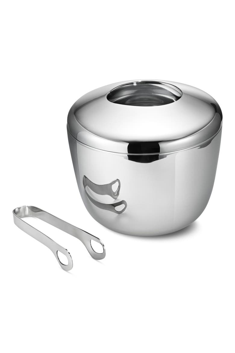 Sky Ice Bucket & Tongs Set, Main, color, SILVER