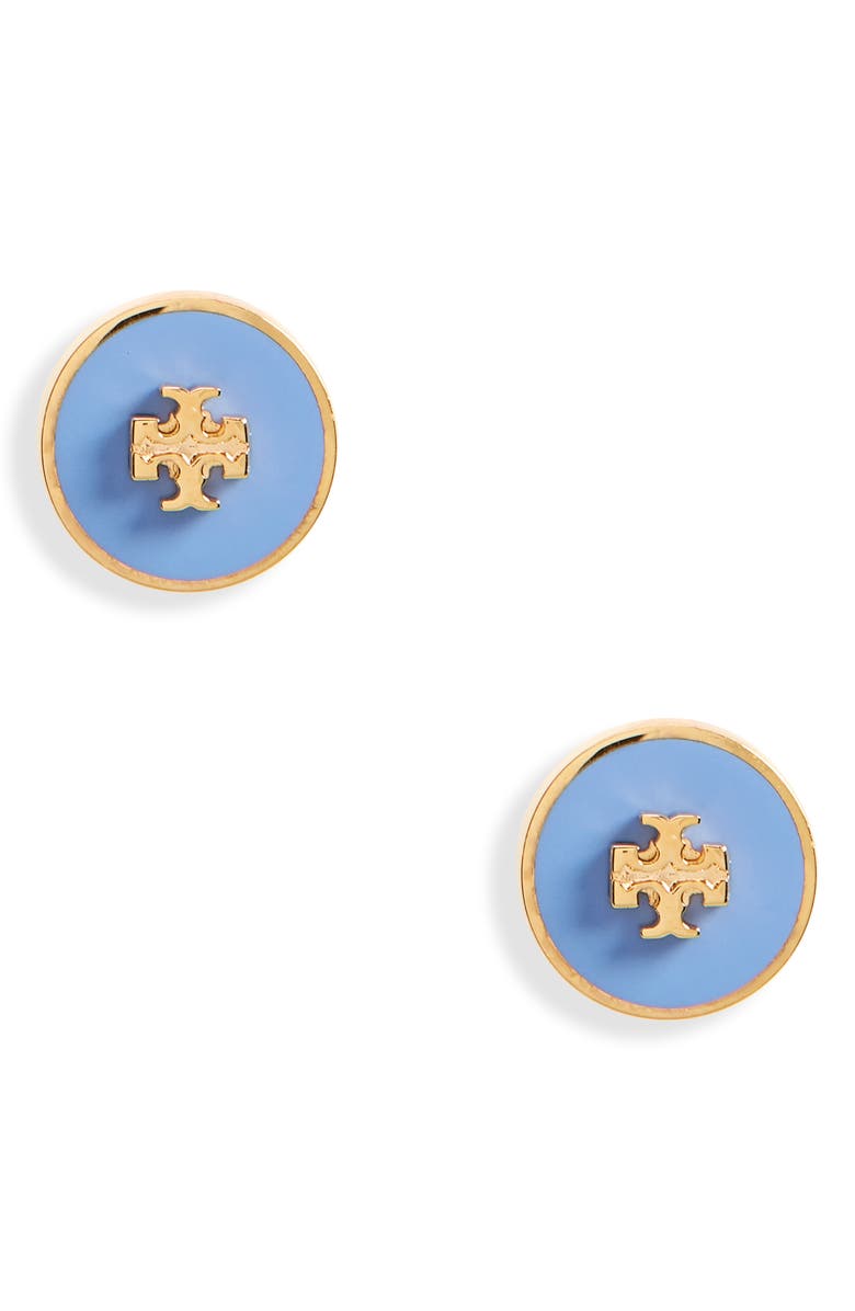 Tory Burch Kira Enamel Circle Stud Earrings, Main, color, 