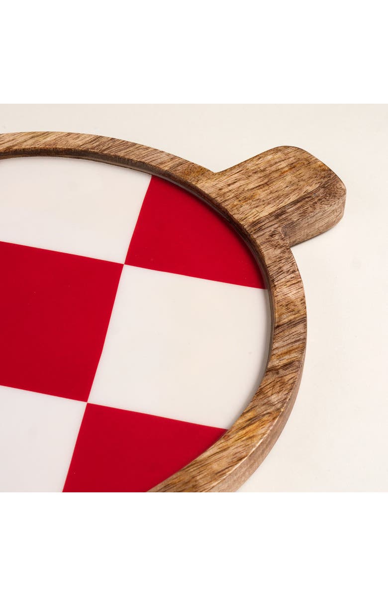 Zsa Zsa Zsu Lakri Mango Wood Serving Board 16X9 In, Alternate, color, Red