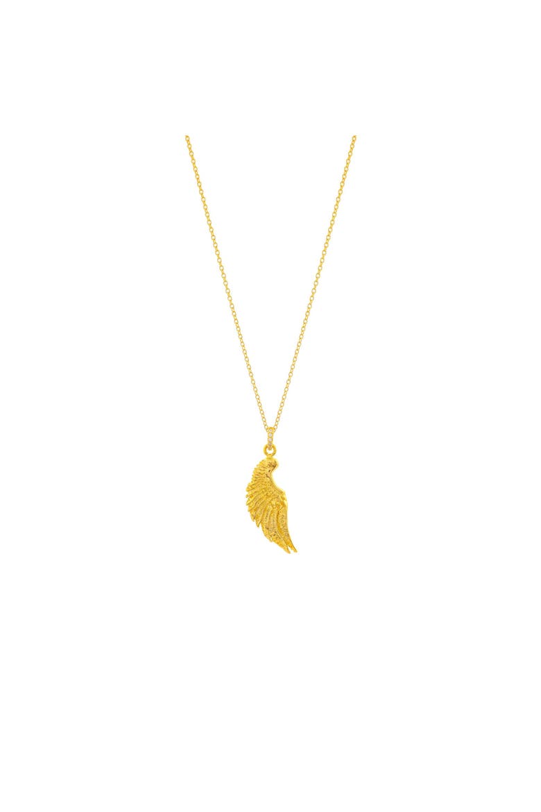 Angel Wing Necklace, Main, color, Gold