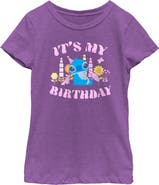 Lilo & Stitch Girl's Lilo & Stitch It's My Birthday Distressed  Graphic T-Shirt