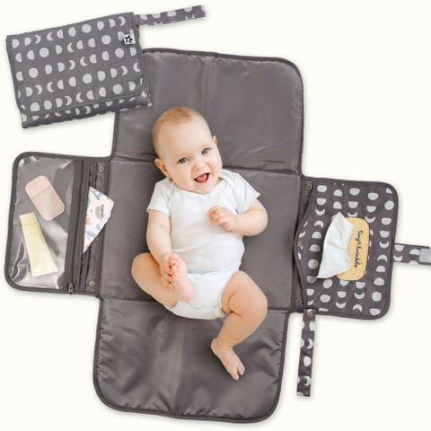 Portable/Foldable Waterproof Diaper Changing Pad with Smart Wipes Pocket