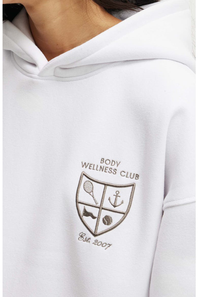 Women's Active Plush Premium Graphic Hoodie, Alternate, color, White Heritage Wellness Club