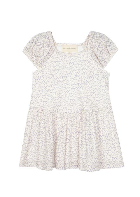 Mabel and Honey Zoey Dress - Girls' Purple Heart Tiered Dress, Nordstrom Exclusive.