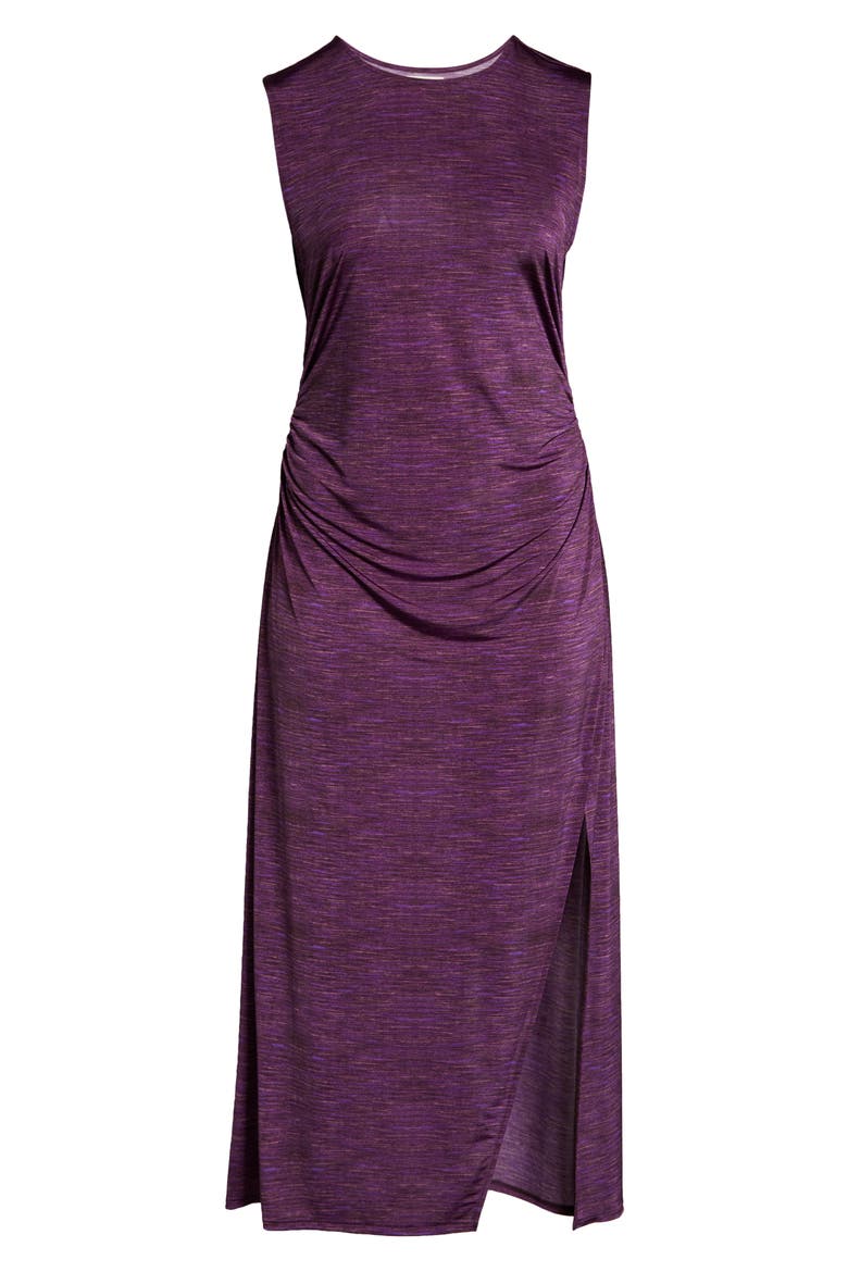 Space Dye Ruched Knit Dress, Alternate, color, PURPLE- BROWN SPACE DYE