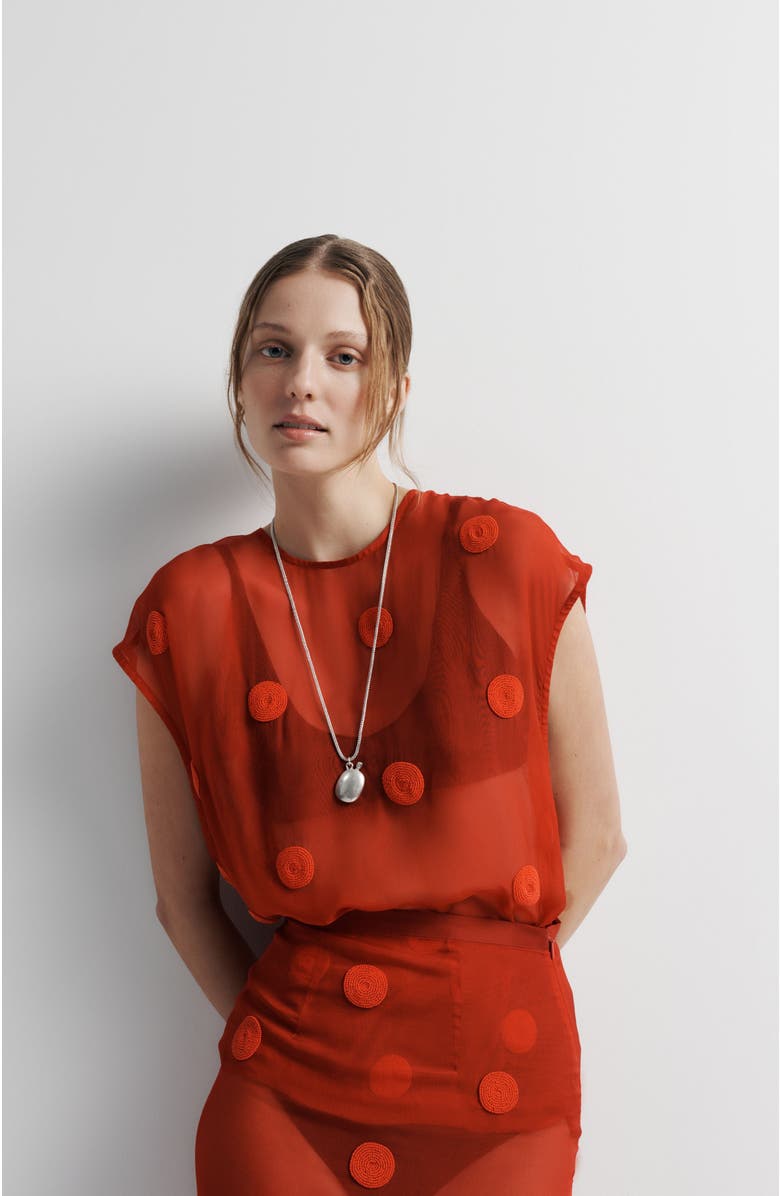Romy Sadie Top, Alternate, color, Beaded Red
