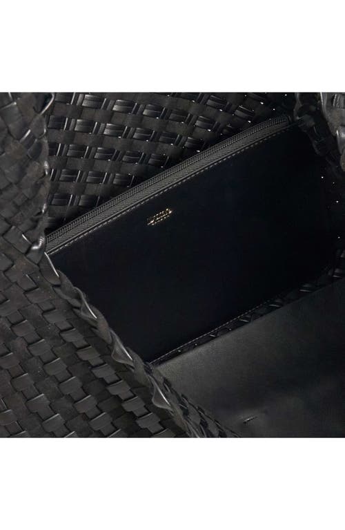 Dune London Deliberate L Woven Shoulder Bag In Black