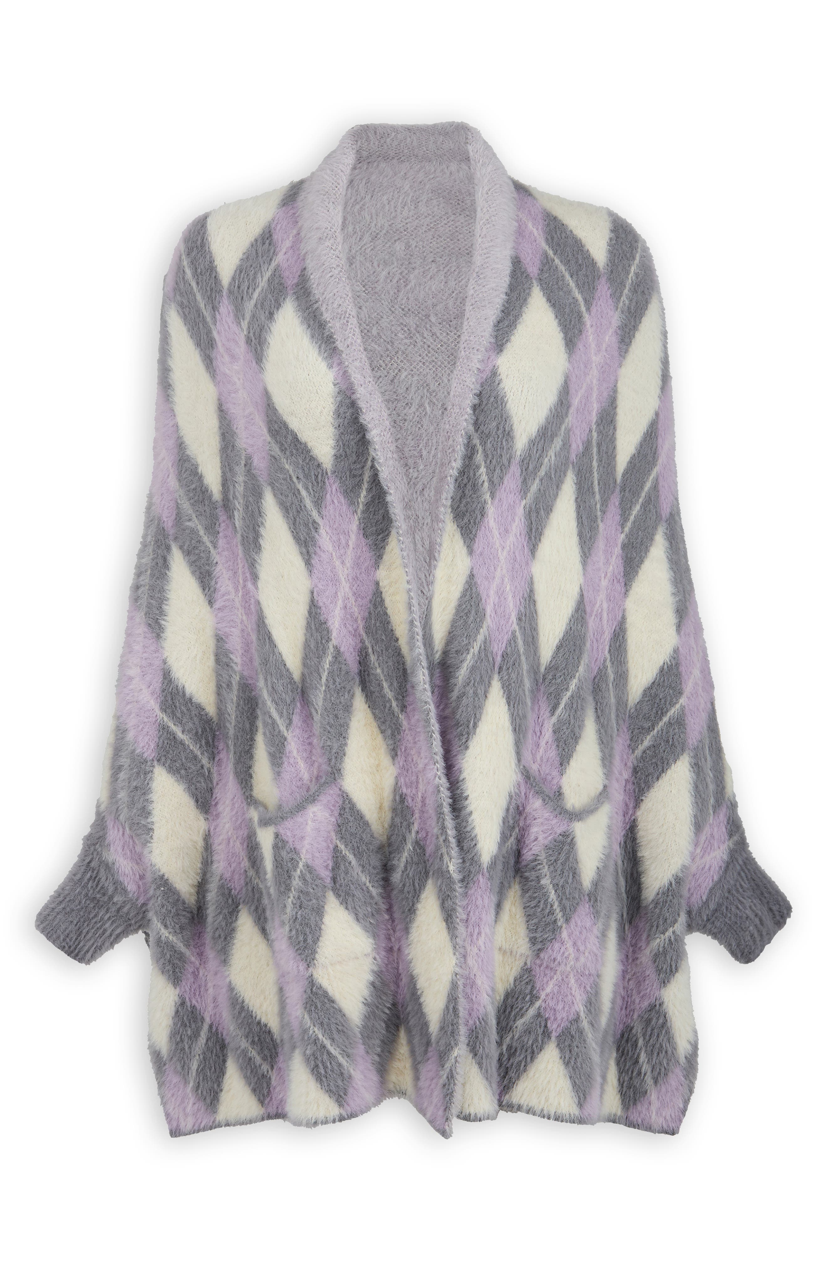 Argyle Eyelash Knit Cardigan - image 2
