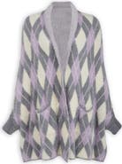 SAACHI Argyle Eyelash Knit Cardigan