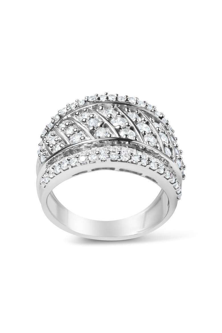 Silver 2.00 Cttw Diamond Fashion Multi Row Cocktail Ring, Alternate, color, Silver