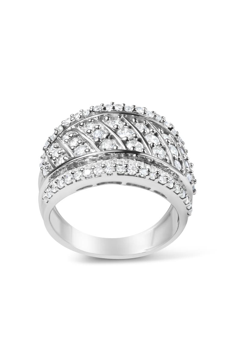 Haus of Brilliance Silver 2.00 Cttw Diamond Fashion Multi Row Cocktail Ring, Alternate, color, Silver
