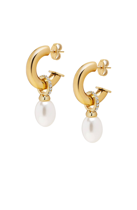 Chunky Pearl Hoops