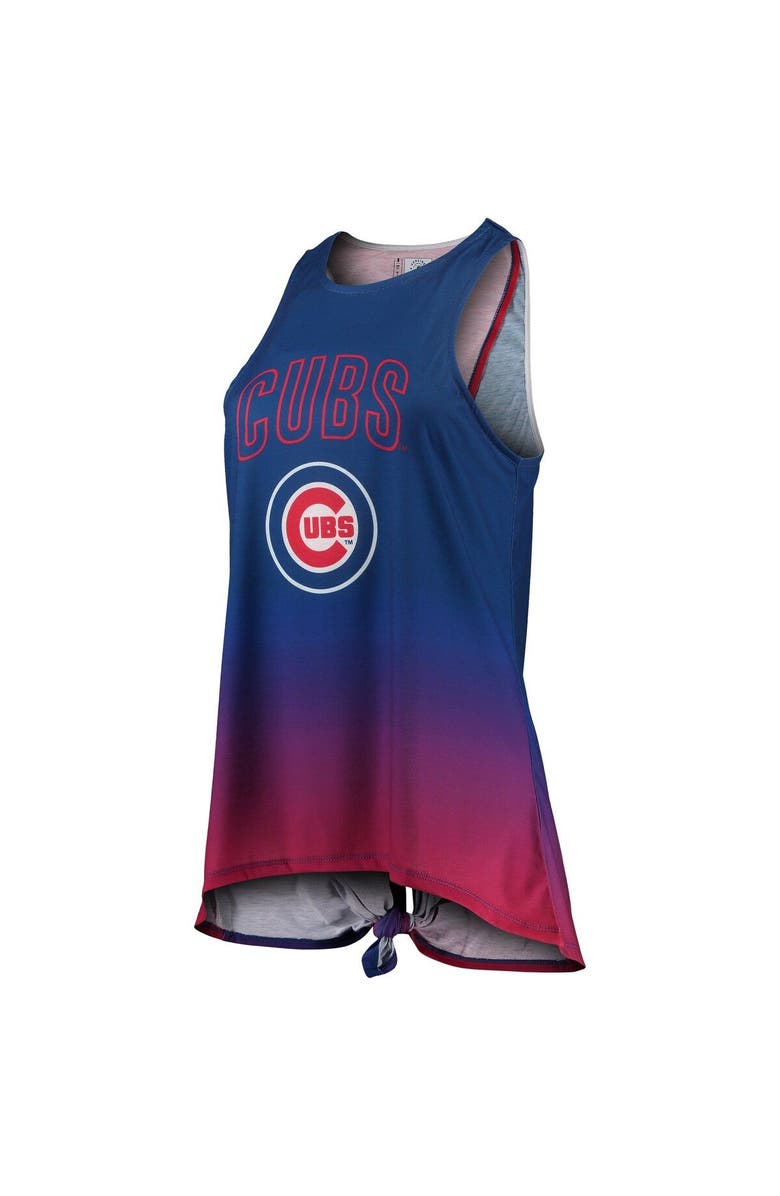 FOCO Women's FOCO Royal Chicago Cubs Gradient Tie-Back Racerback Tank Top, Alternate, color, Royal