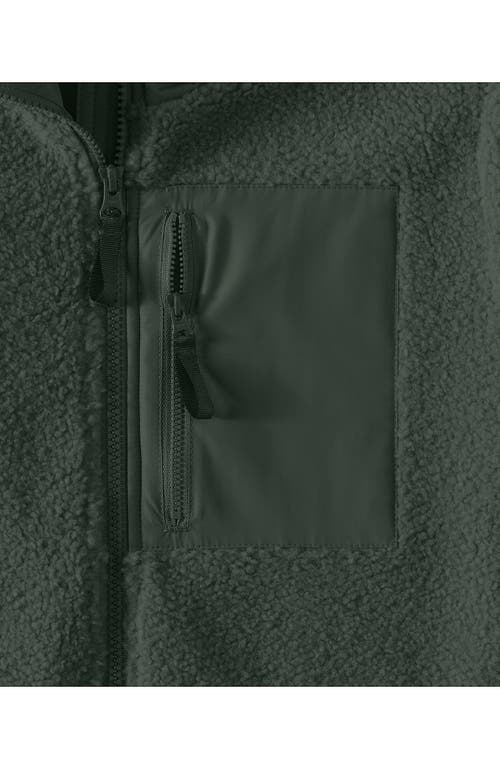Lands' End High Pile Quilted Mixed Media Parka In Green