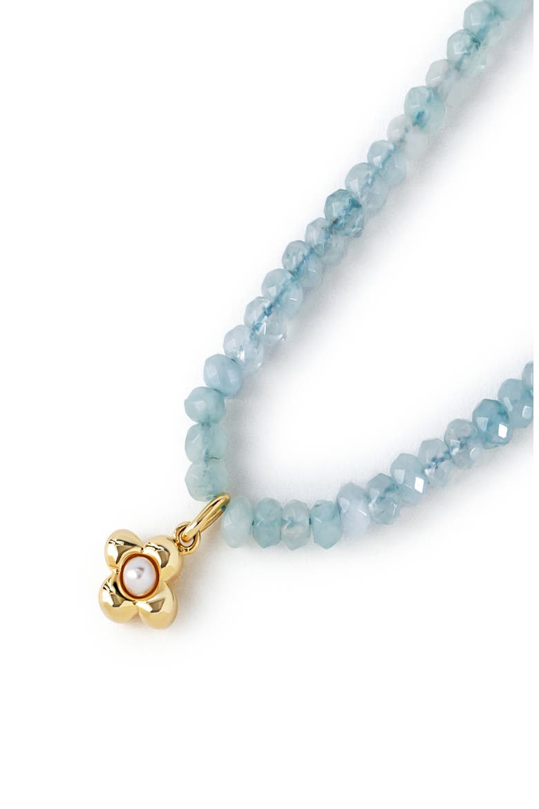 Liora Blue Jade & Freshwater Pearl Pendant Necklace, Alternate, color, GOLD / BLUE