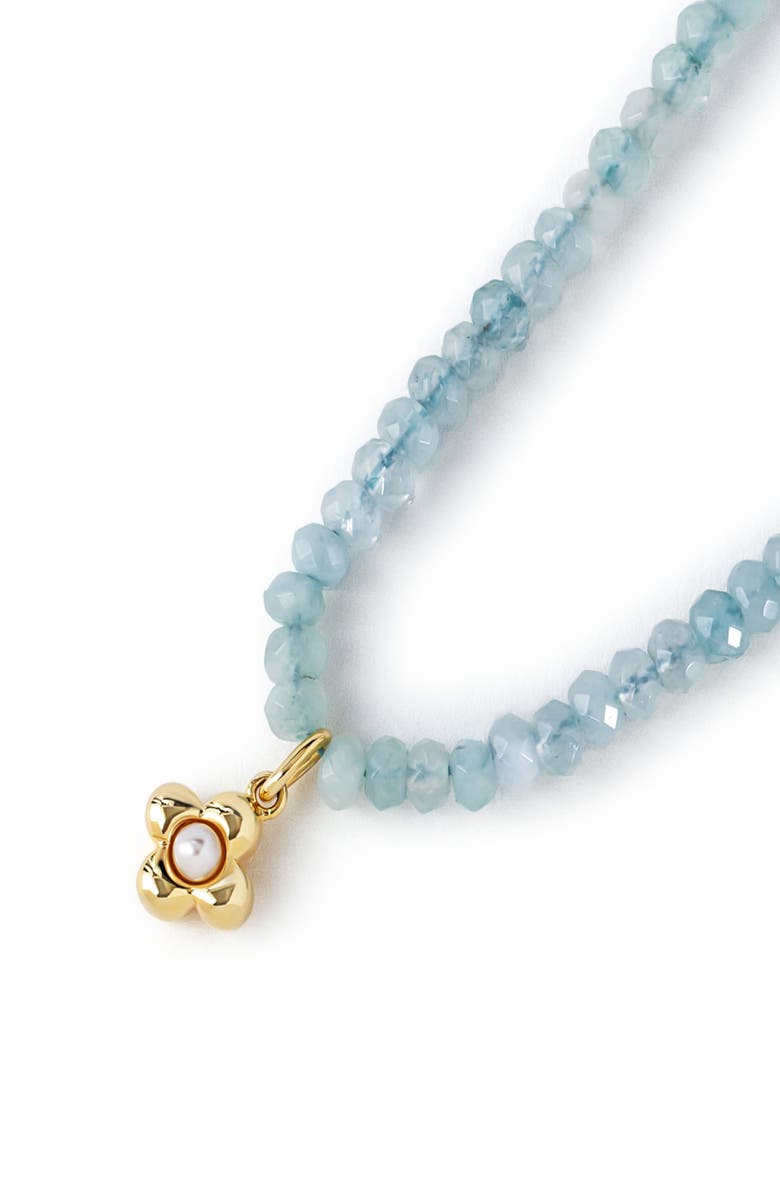 Ana Luisa Liora Blue Jade & Freshwater Pearl Pendant Necklace, Alternate, color, Gold / Blue