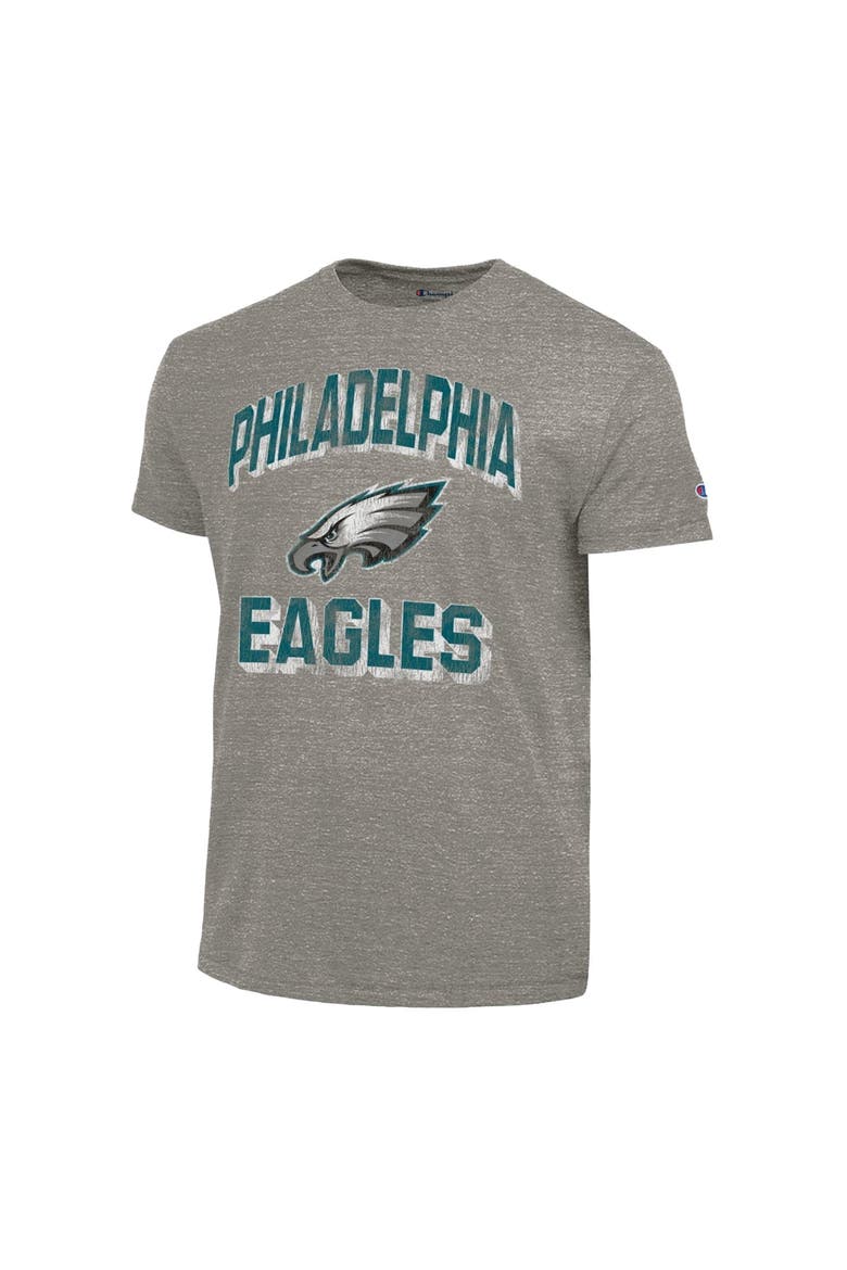 Men's Champion  Heather Charcoal Philadelphia Eagles Ultimate Tri-Blend T-Shirt, Alternate, color, Heather Charcoal