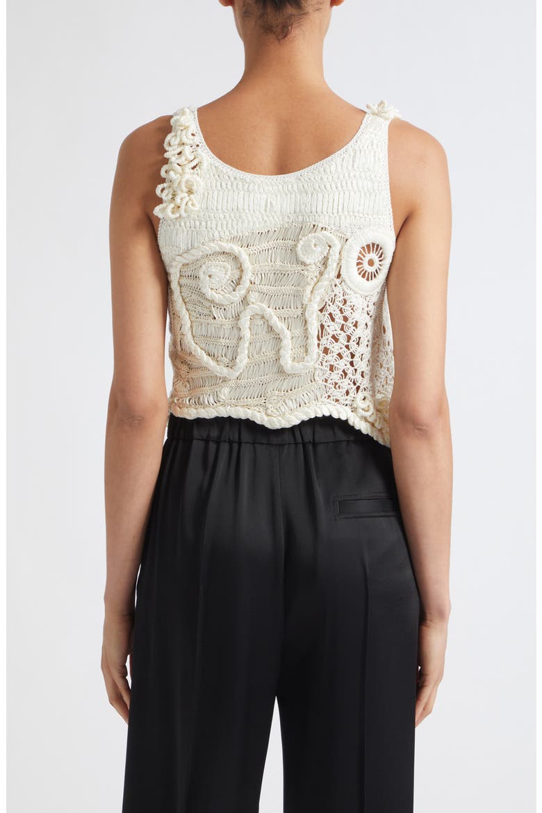 India Freeform Silk & Cotton Lace Tank, Alternate, color, IVORY