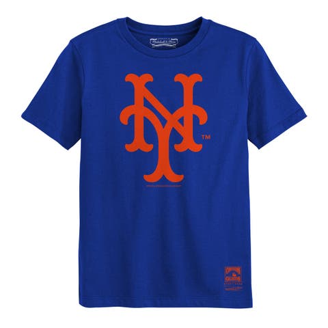 Preschool Mitchell & Ness Royal New York Mets Retro Logo T-Shirt