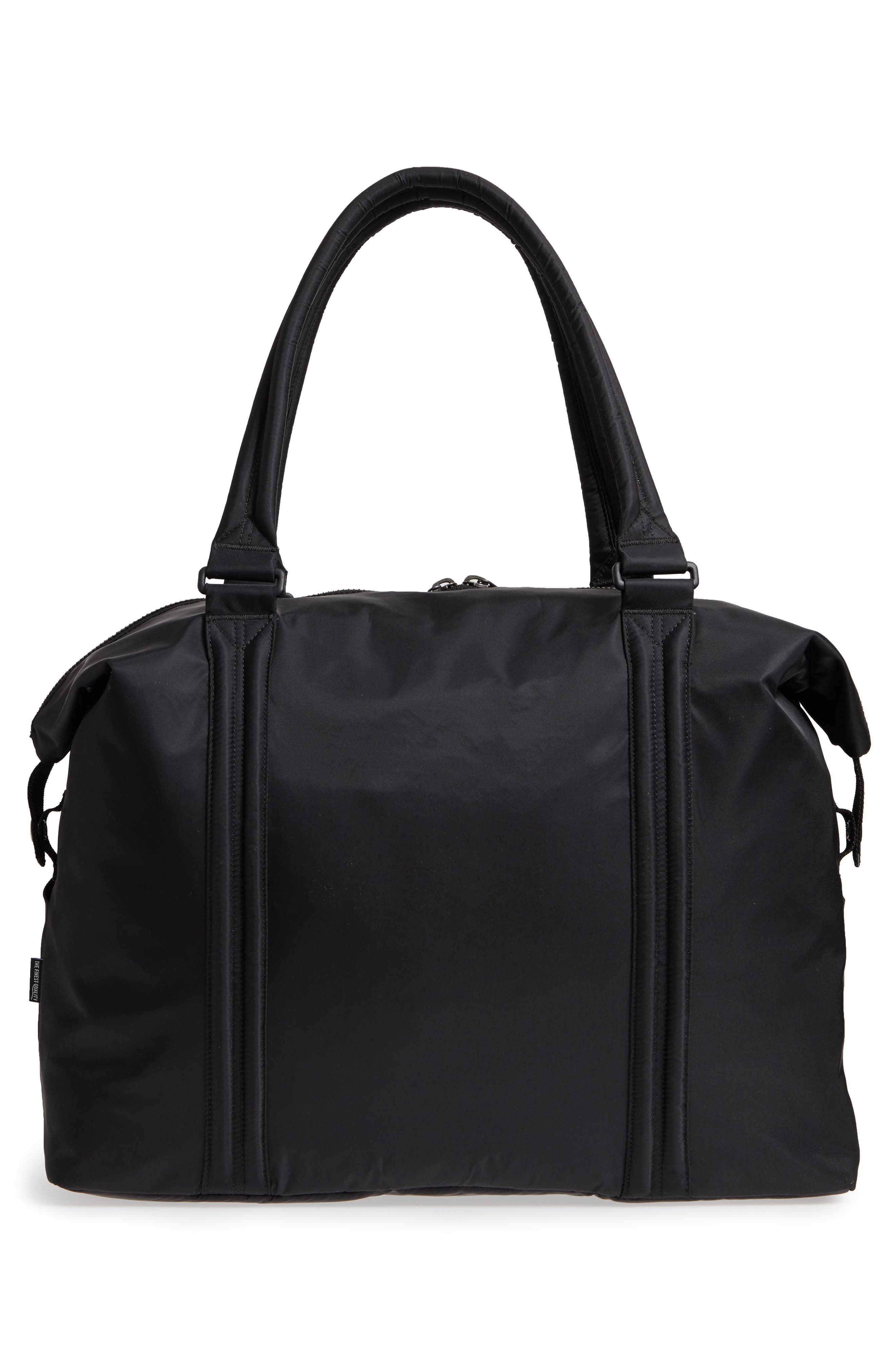 Strand Flight Satin Duffel Bag, Alternate, color, BLACK