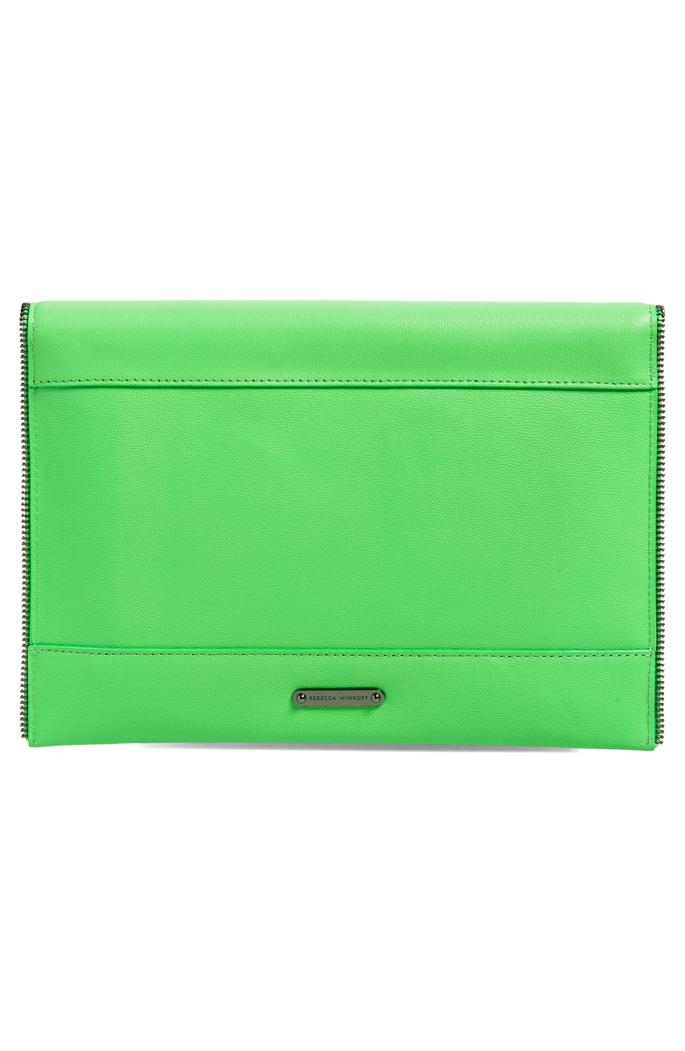 Rebecca Minkoff Leo Leather Clutch, Alternate, color, 