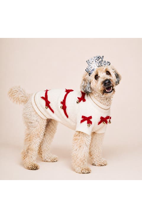 Red Ribbon Dog Sweater