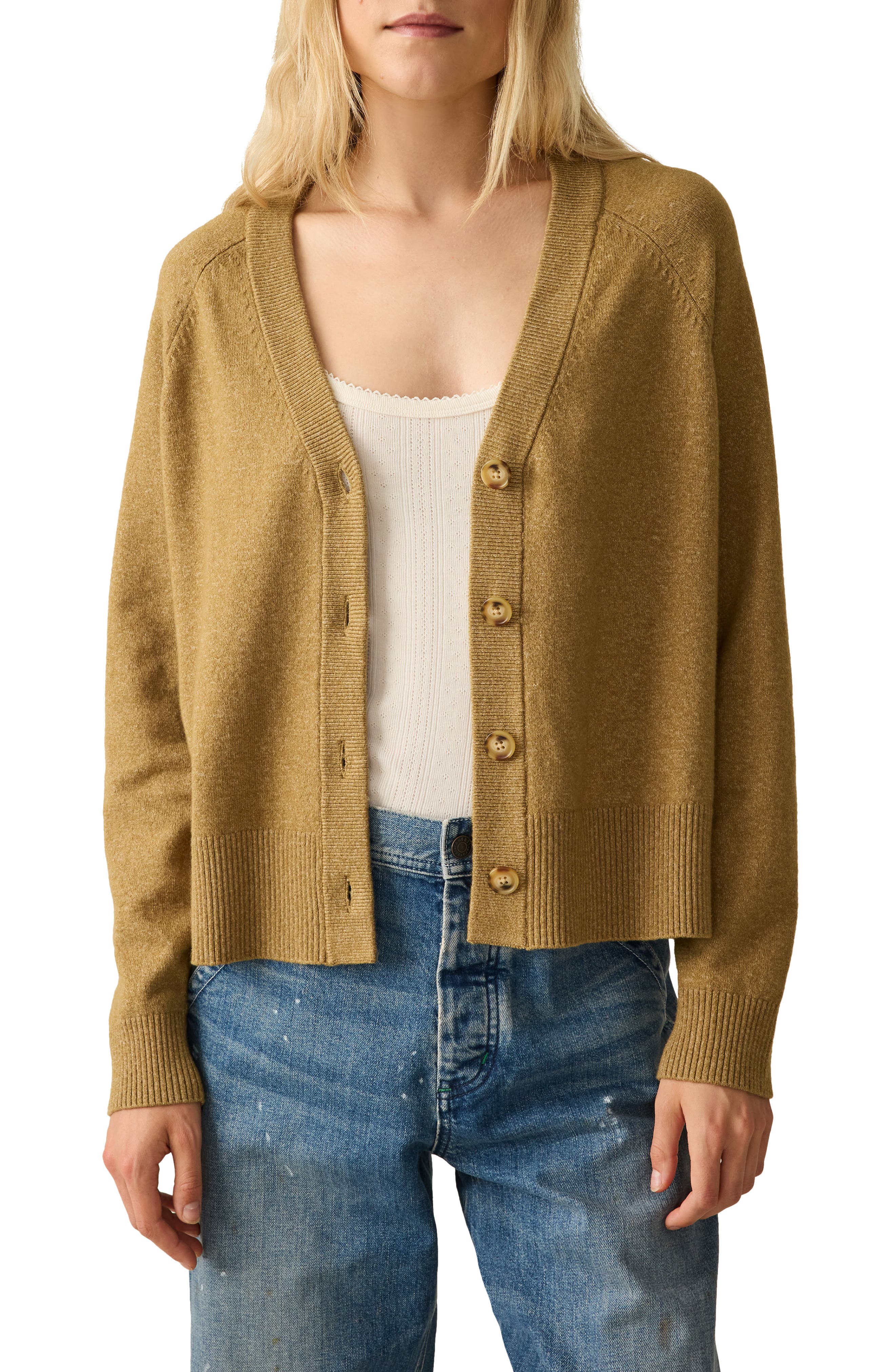 Faherty Jackson V-Neck Cotton Blend Cardigan