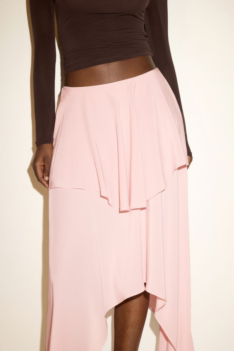 Flounced Viscose-blend Skirt, Alternate, color, Pink
