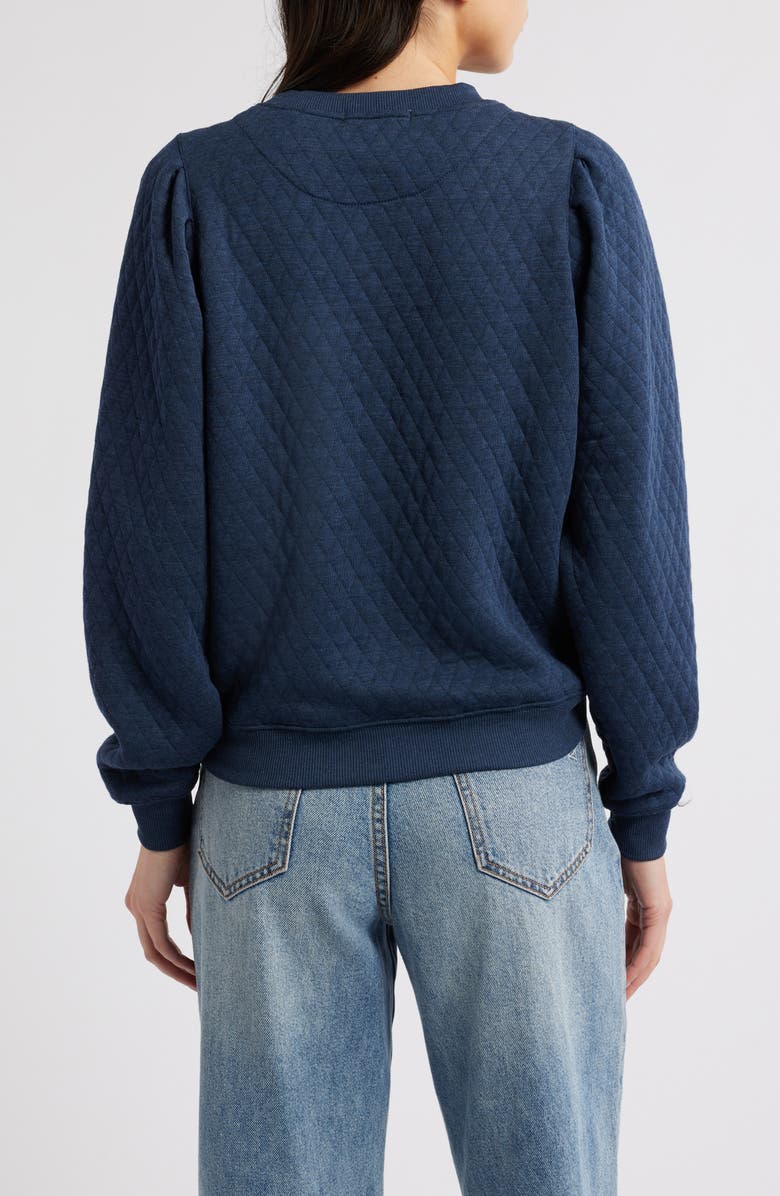 Marine Layer Corbet Quilted Sweatshirt, Alternate, color, Navy Heather