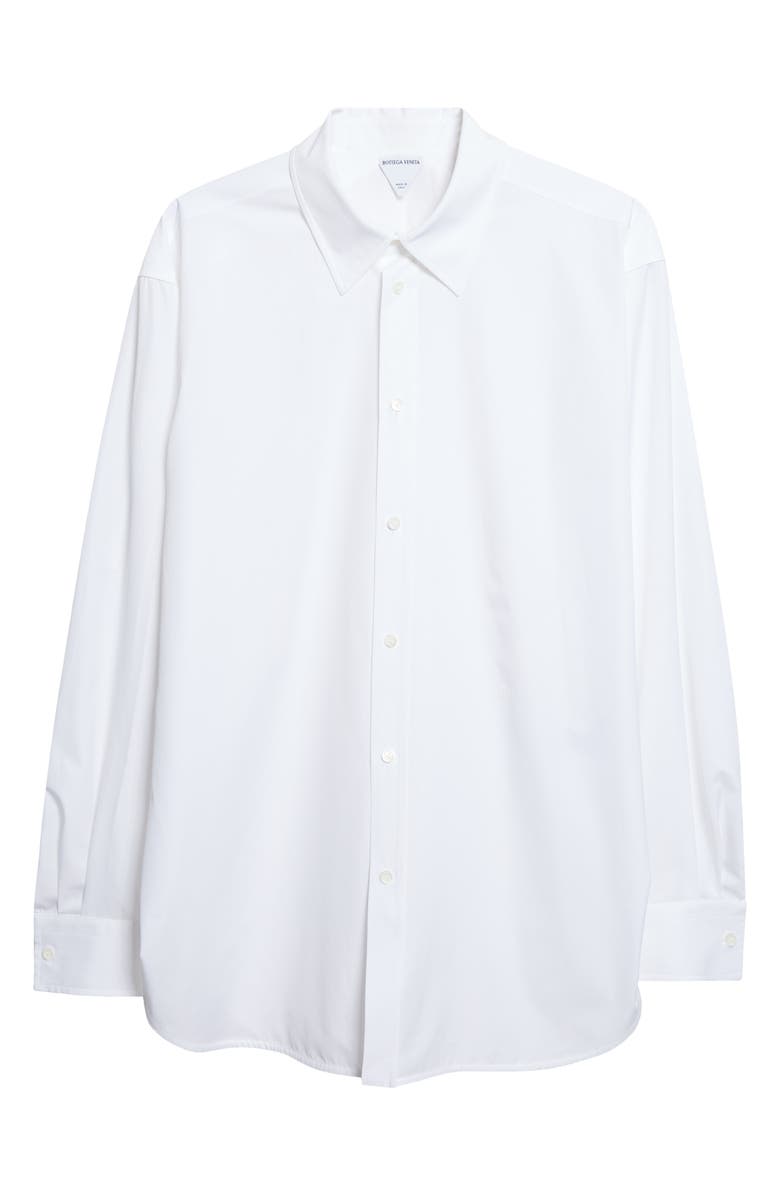 Bottega Veneta Cotton Poplin Button-Up Shirt, Main, color, 9000 White