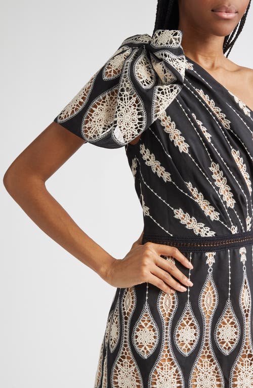 Johanna Ortiz Celestial Matter Embroidered One Shoulder Minidress In Multi