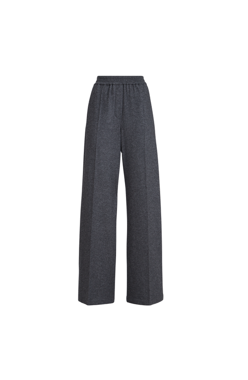 Brunello Cucinelli Cashmere Jersey Trousers In Blue