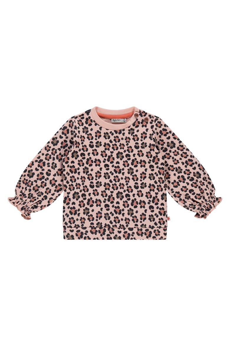 Leoprad Print Sweatshirt, Main, color, Blossom