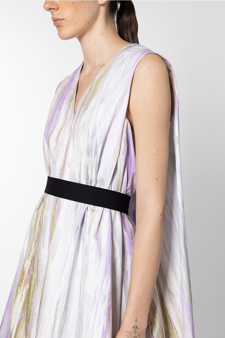 Elia Printed Cotton Mini Dress, Alternate, color, Brush Chalk / Wisteria