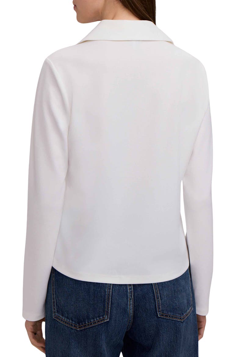 Talia Crepe Knit Long Sleeve Polo, Alternate, color, ECRU BEIGE