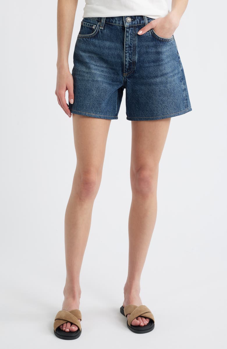 rag & bone Kaia High Waist Relaxed Fit Denim Shorts, Main, color, Adeline