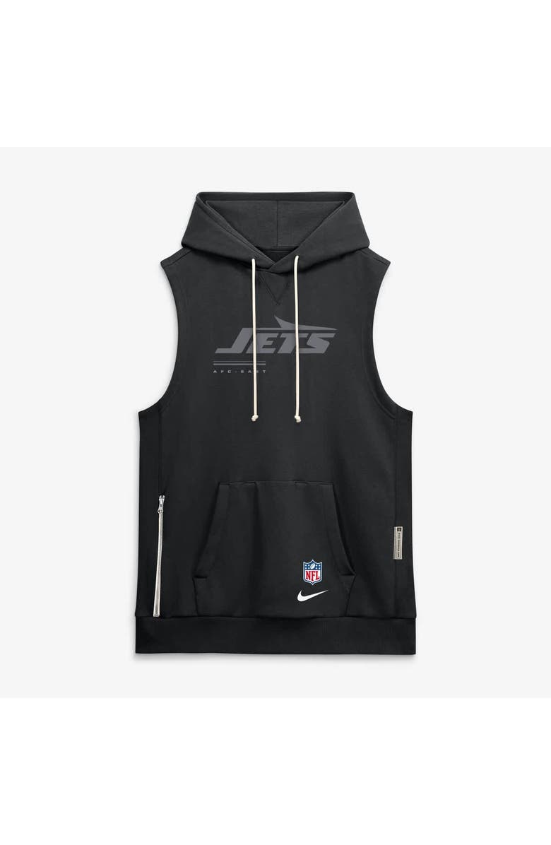 Nike Men's Nike Black New York Jets Sideline Standard Issue Dri-FIT Sleeveless Hoodie, Main, color, Black