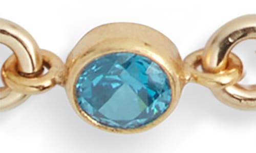 Set & Stones Cubic Zirconia Birthstone Pendant Bracelet In Gold