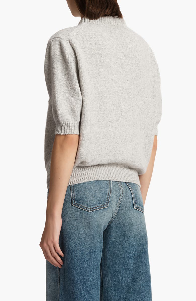 Khaite Davin Short Sleeve Cashmere Sweater, Alternate, color, Dove