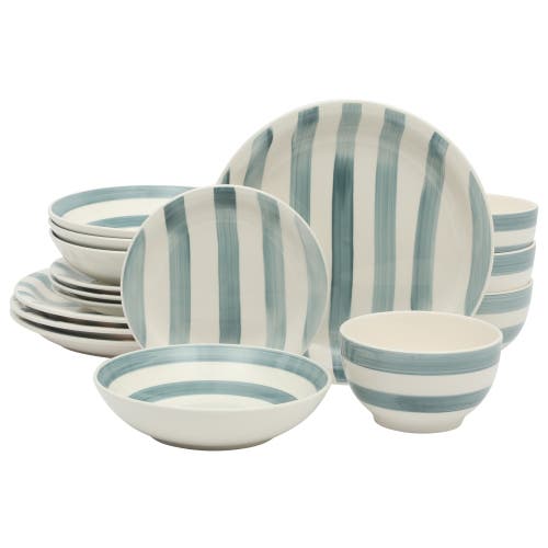 Gibson Home Kenwood Shores 16 Piece Stoneware Plates And Bowls Dinnerware Set In Multi