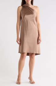 Renee C One-Shoulder Scarf Dress