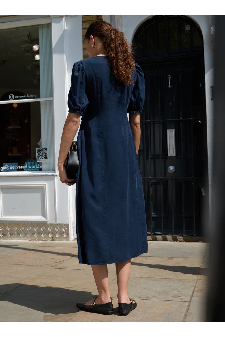 Marta Maternity Button-Front Dress, Alternate, color, Classic Navy